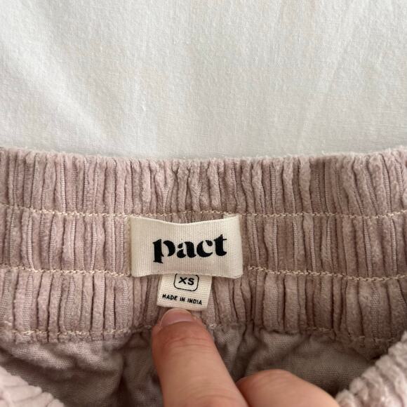 Pact Classic Corduroy Peg Straight High Rise Stretch Pant in Oat Pink, Size XS - Picture 4 of 10